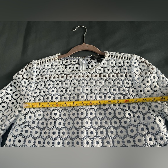 J. Crew Blue Daisylace Bell Sleeve Party Top - Picture 14 of 14